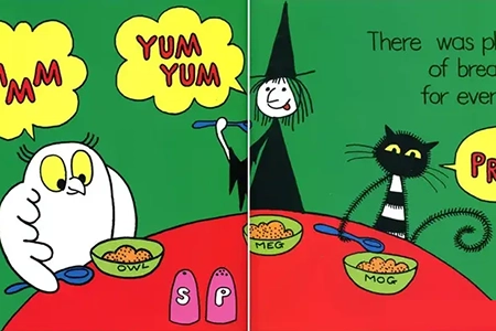 晓华英语-儿童英语启蒙阅读课《女巫麦格和小猫莫格Meg and mog》