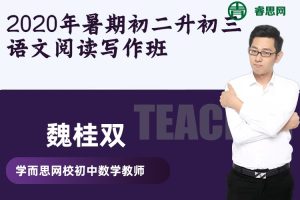 【魏桂双语文】2020年暑期初二升初三语文阅读写作班